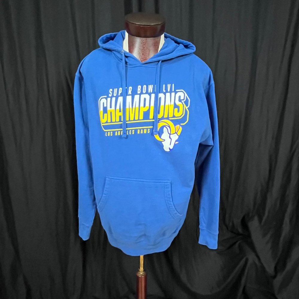 Los Angeles Rams Superbowl 56 LVI Champions Hoodie Blue Size Large